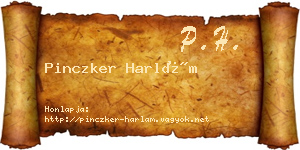 Pinczker Harlám névjegykártya