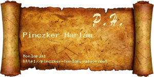 Pinczker Harlám névjegykártya